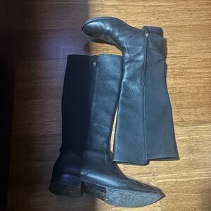 Tory Burch Black Over-the-Knee Leather Boots